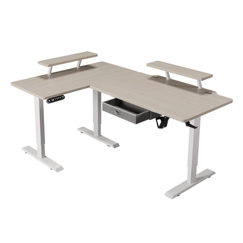 Inbox Zero Jonesboro 63'' L-Shaped Height Adjustable Inbox Zero Jonesboro 63'' L-Shaped Height Adjustable